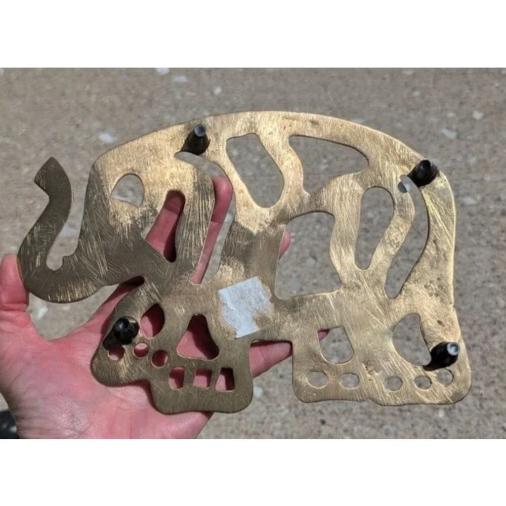 Vintage Brass Elephant with Trunk Up For Good Luck Trivet